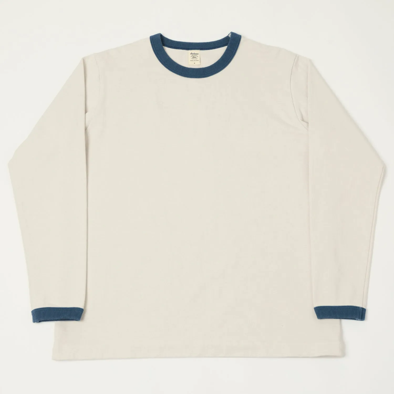 Jackman Dotsume LS Tee - Rosin White/Blue