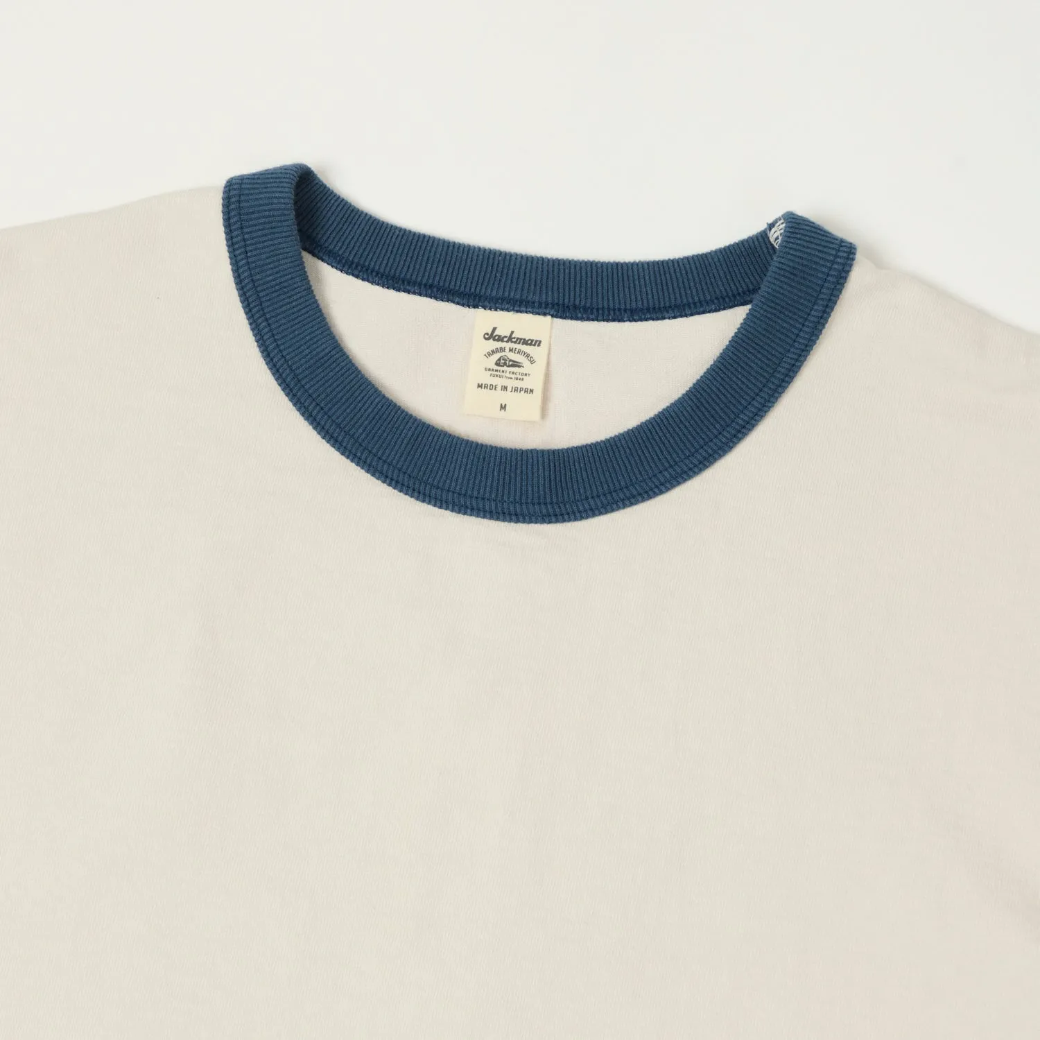 Jackman Dotsume LS Tee - Rosin White/Blue