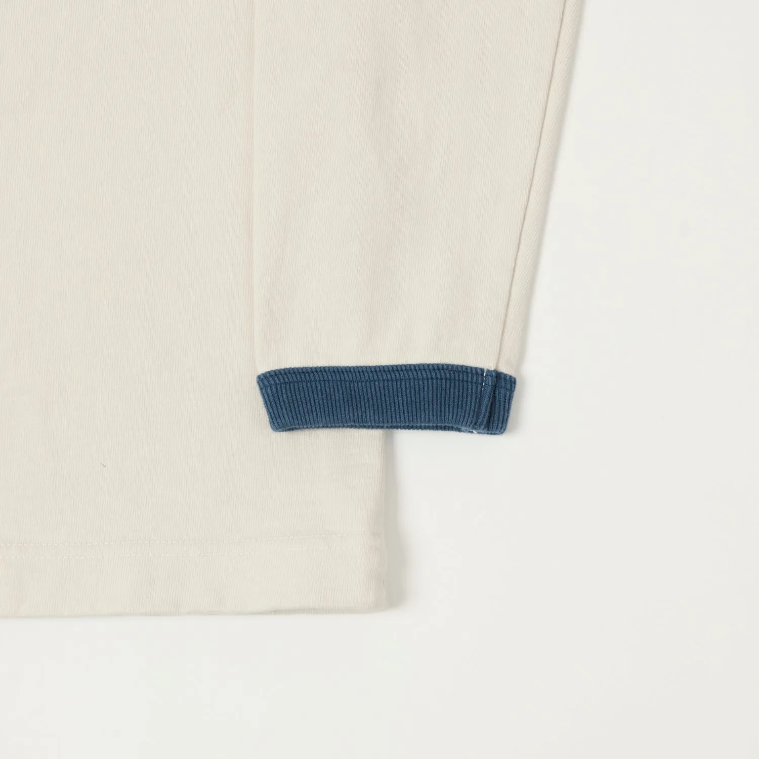 Jackman Dotsume LS Tee - Rosin White/Blue