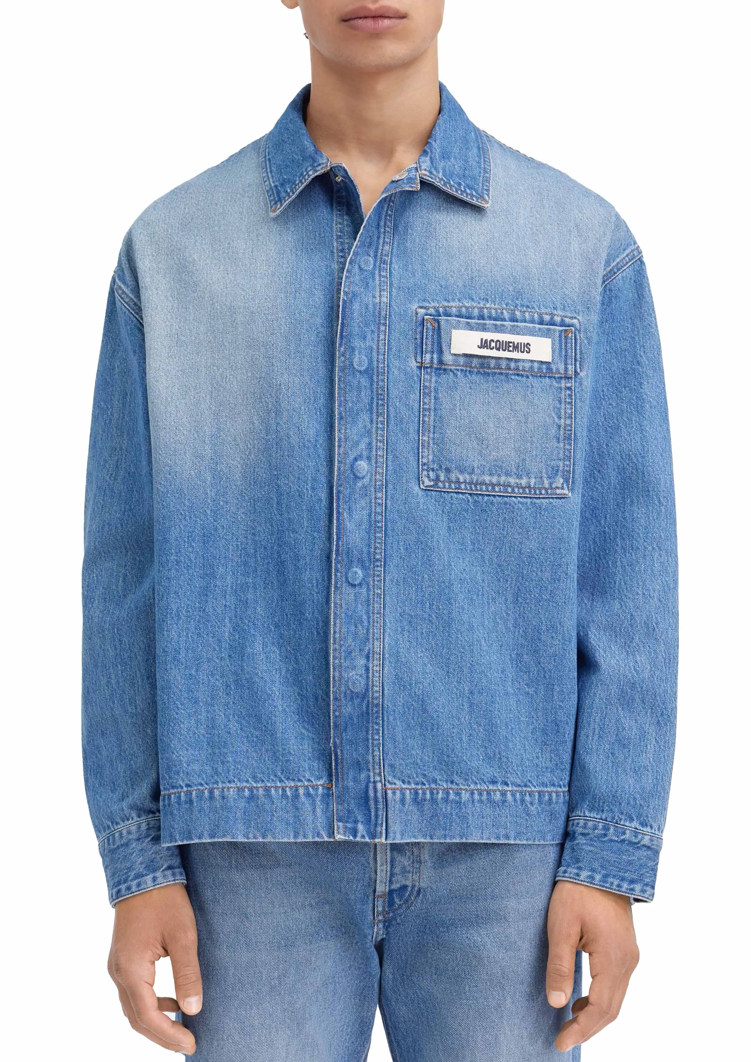 JACQUEMUS - LA CHEMISE DE NÎMES BLUE/TABAC