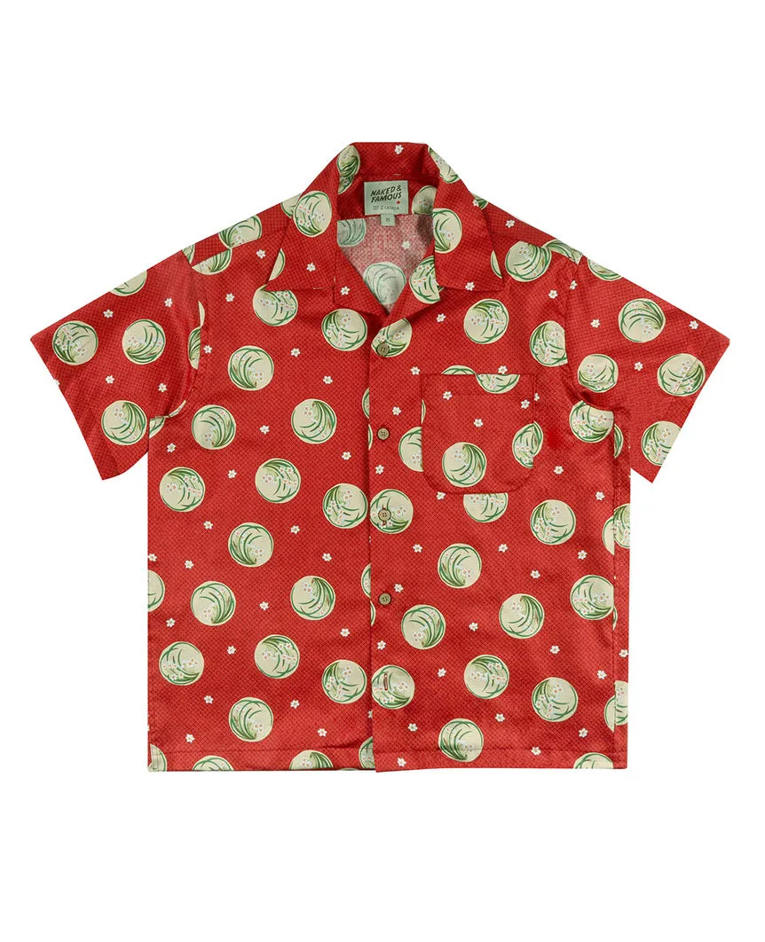 Japanese Springtime Aloha Shirt Red