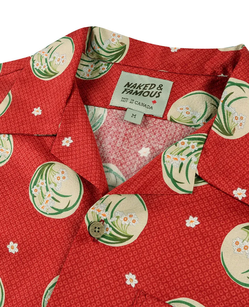 Japanese Springtime Aloha Shirt Red