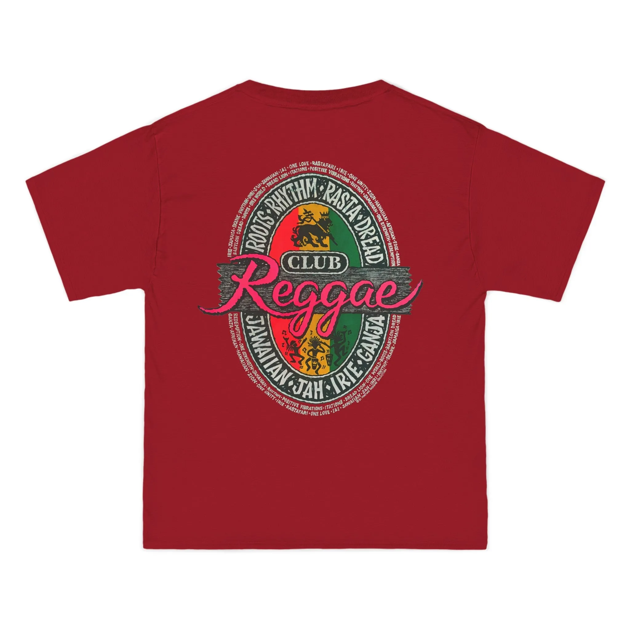 Jawaiian Strength Reggae Club Roots Rhythm Rasta Dread Jawaiian Jah Irie Ganja Vintage Design 90s New Print Beefy-T®  Short-Sleeve T-Shirt
