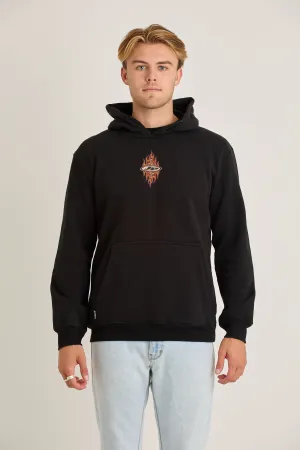 Jetpilot Flames Mens Pullover - Black Wash