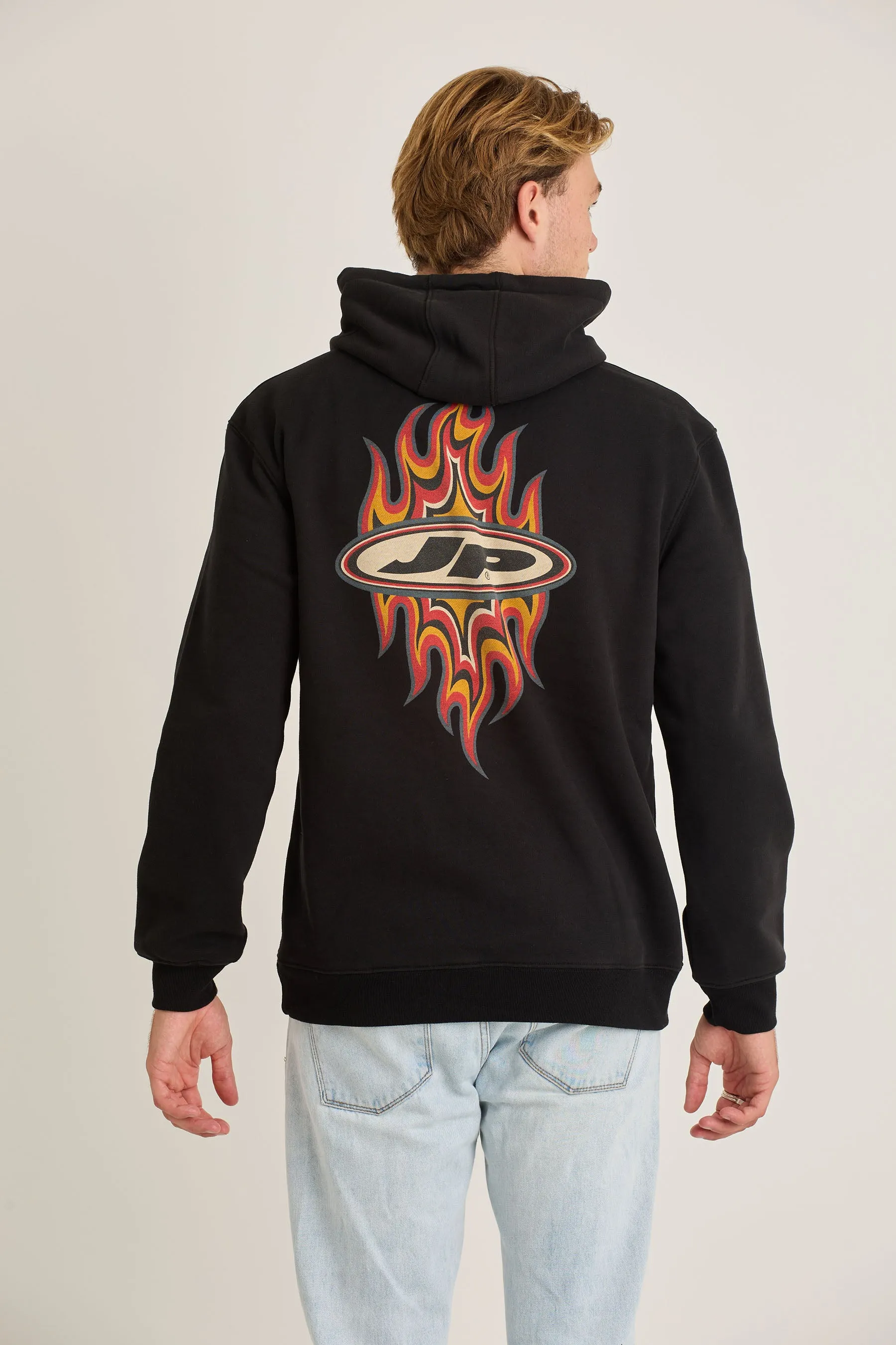 Jetpilot Flames Mens Pullover - Black Wash