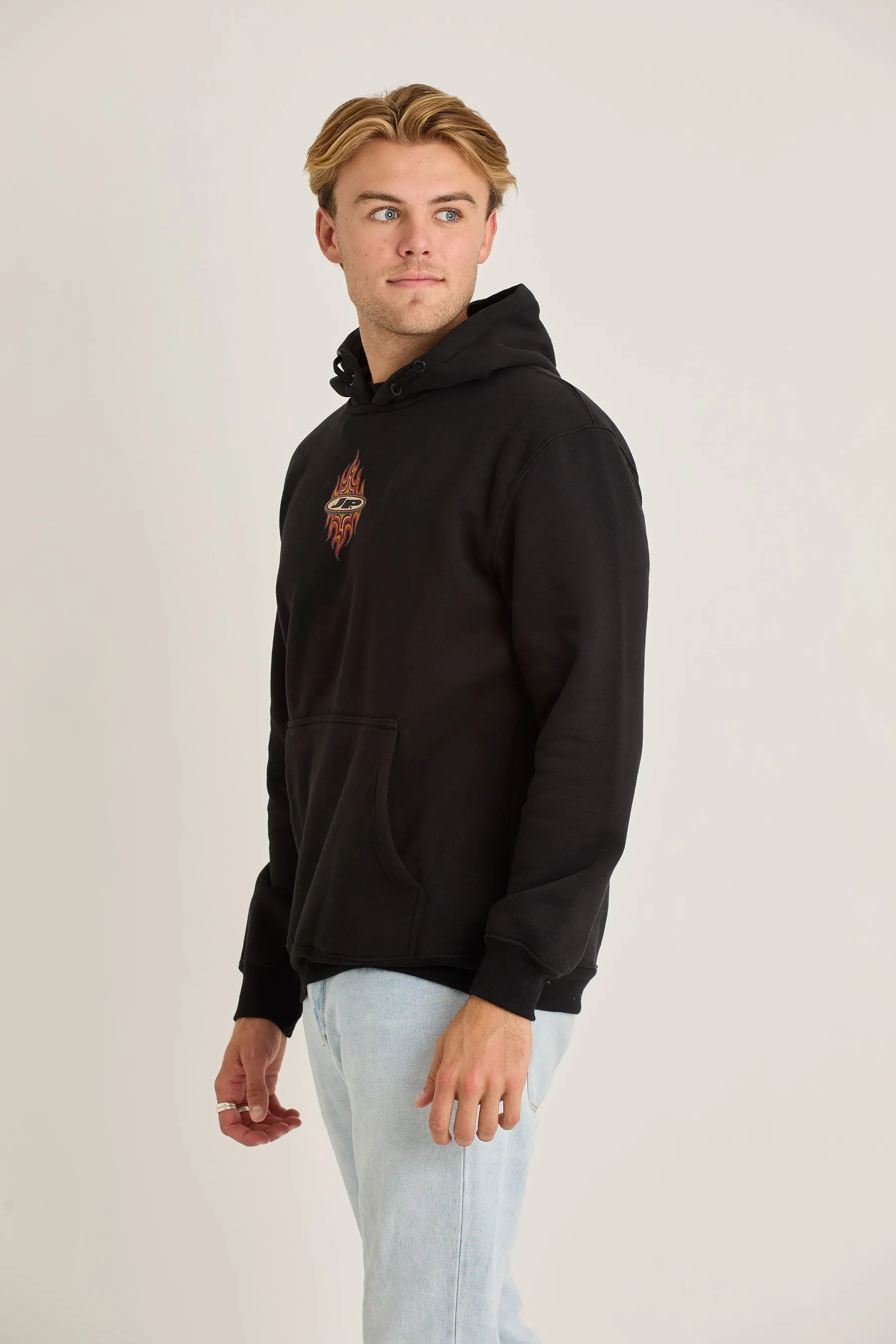 Jetpilot Flames Mens Pullover - Black Wash