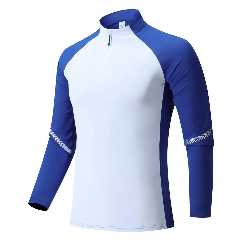 Jett Men's Long Sleeve Compression Shirt - Half Zip - Athletic Fit with Thumbholes