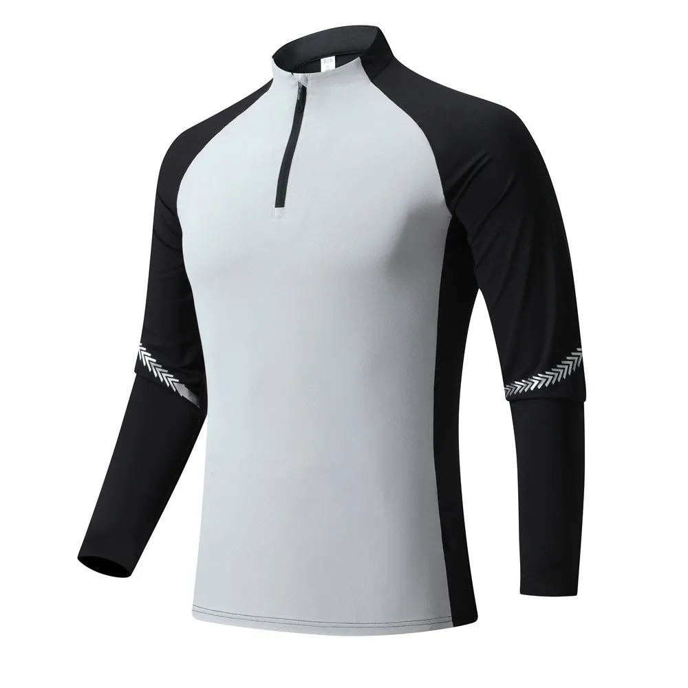 Jett Men's Long Sleeve Compression Shirt - Half Zip - Athletic Fit with Thumbholes