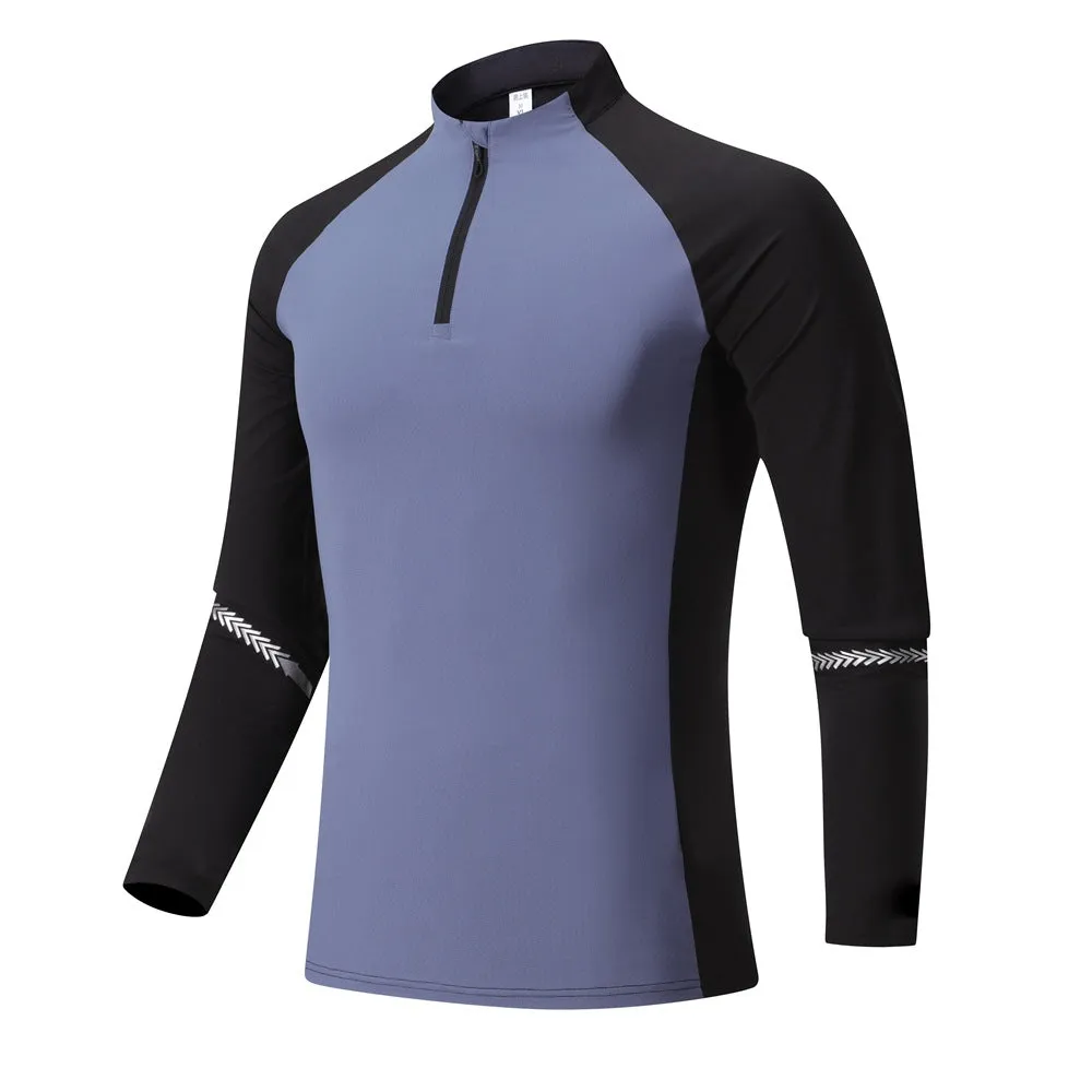 Jett Men's Long Sleeve Compression Shirt - Half Zip - Athletic Fit with Thumbholes