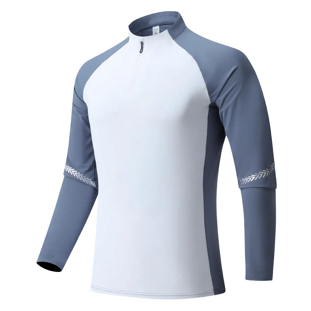 Jett Men's Long Sleeve Compression Shirt - Half Zip - Athletic Fit with Thumbholes