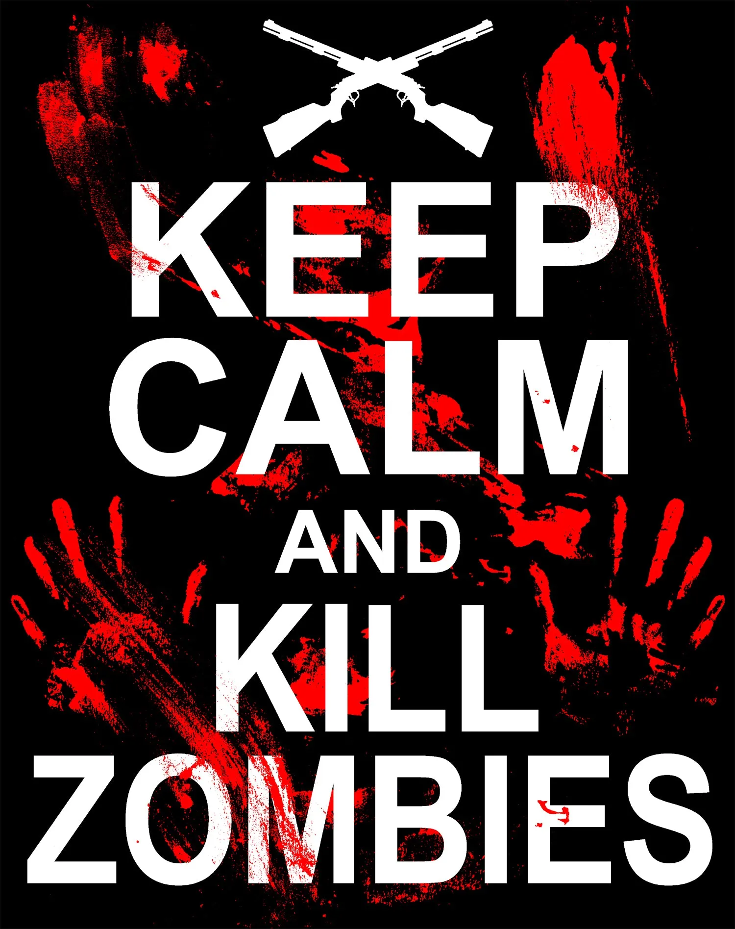 Just for Lolz Keep Calm: Kill Zombies Men's T-shirt (Black)