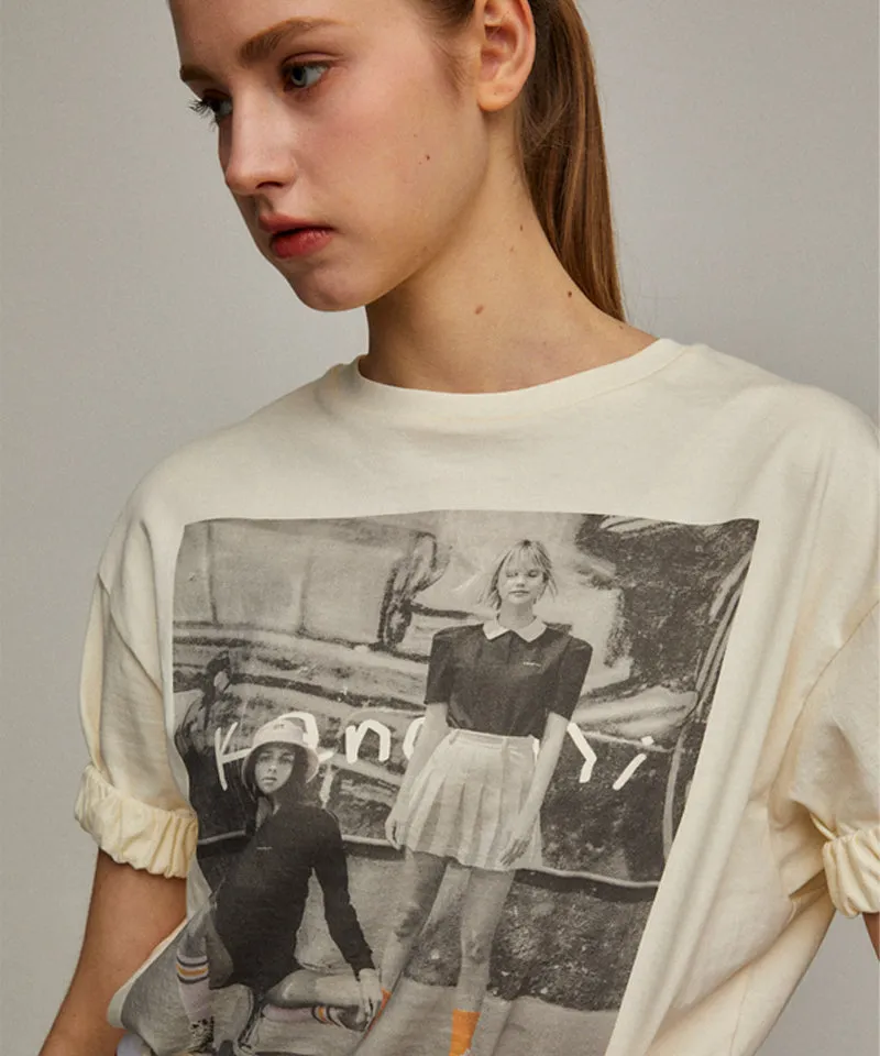 KANDINI Print T-Shirt - Cream