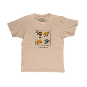 Kids T-Shirt 4 Animals on Cream 12