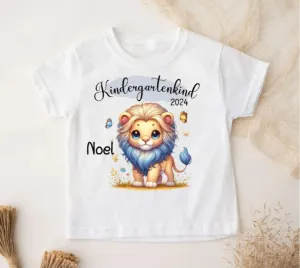 Kindergartenkind T-Shirt Löwe personalisiert Kita Kind Jungen Kindergarten Start
