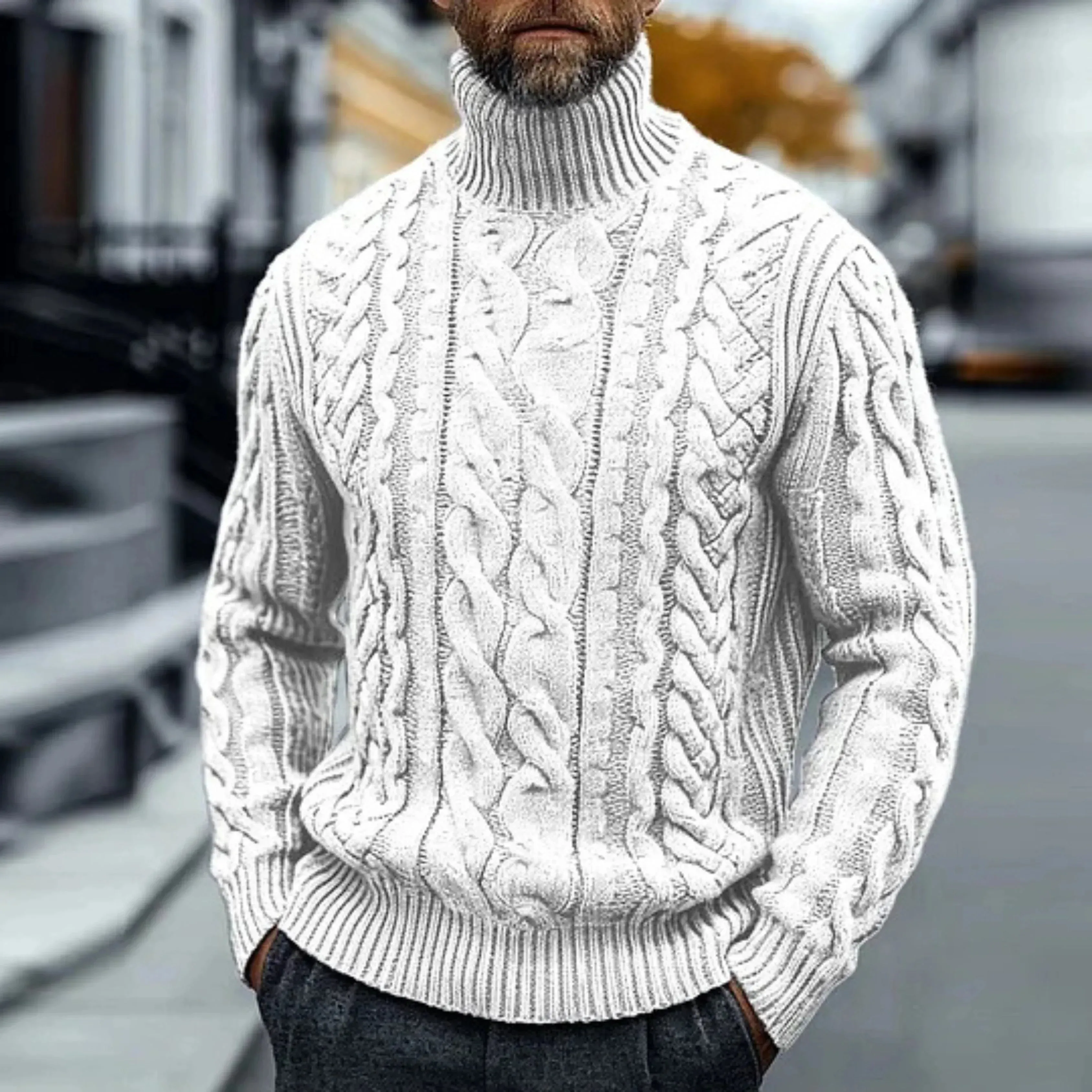 Knox | Vintage Cable Knit Turtleneck Sweater