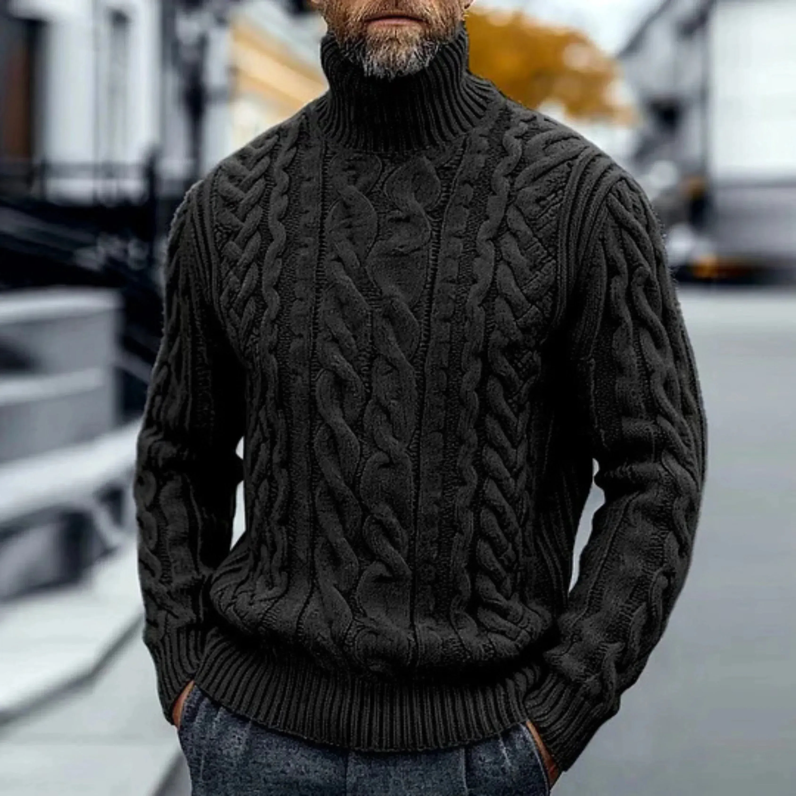 Knox | Vintage Cable Knit Turtleneck Sweater