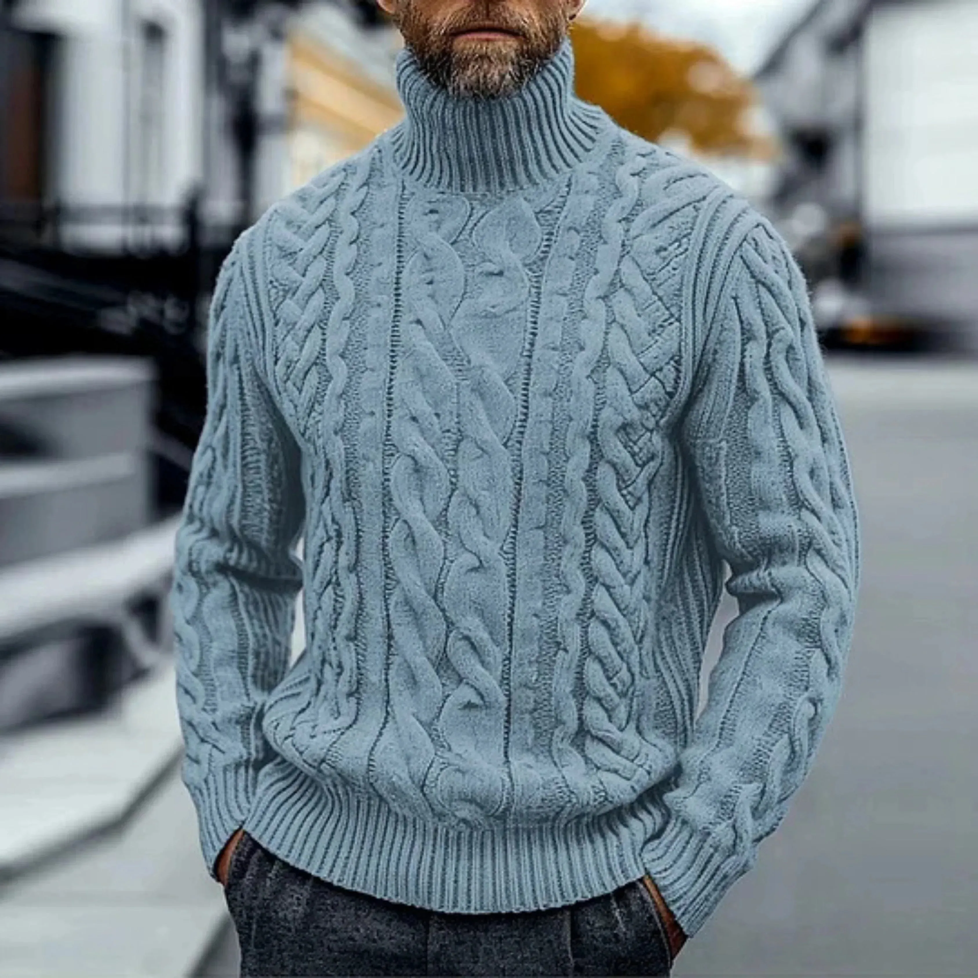 Knox | Vintage Cable Knit Turtleneck Sweater