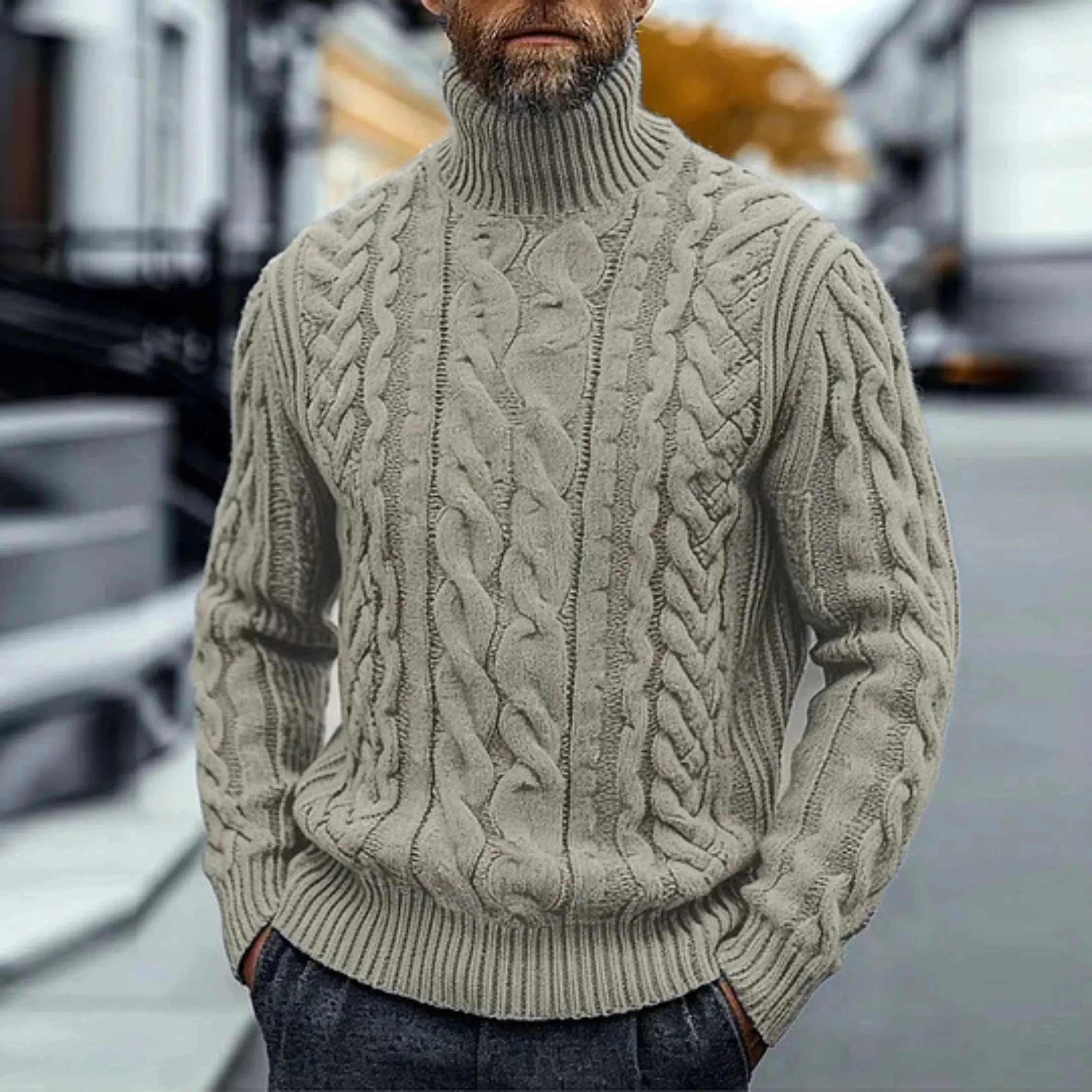 Knox | Vintage Cable Knit Turtleneck Sweater