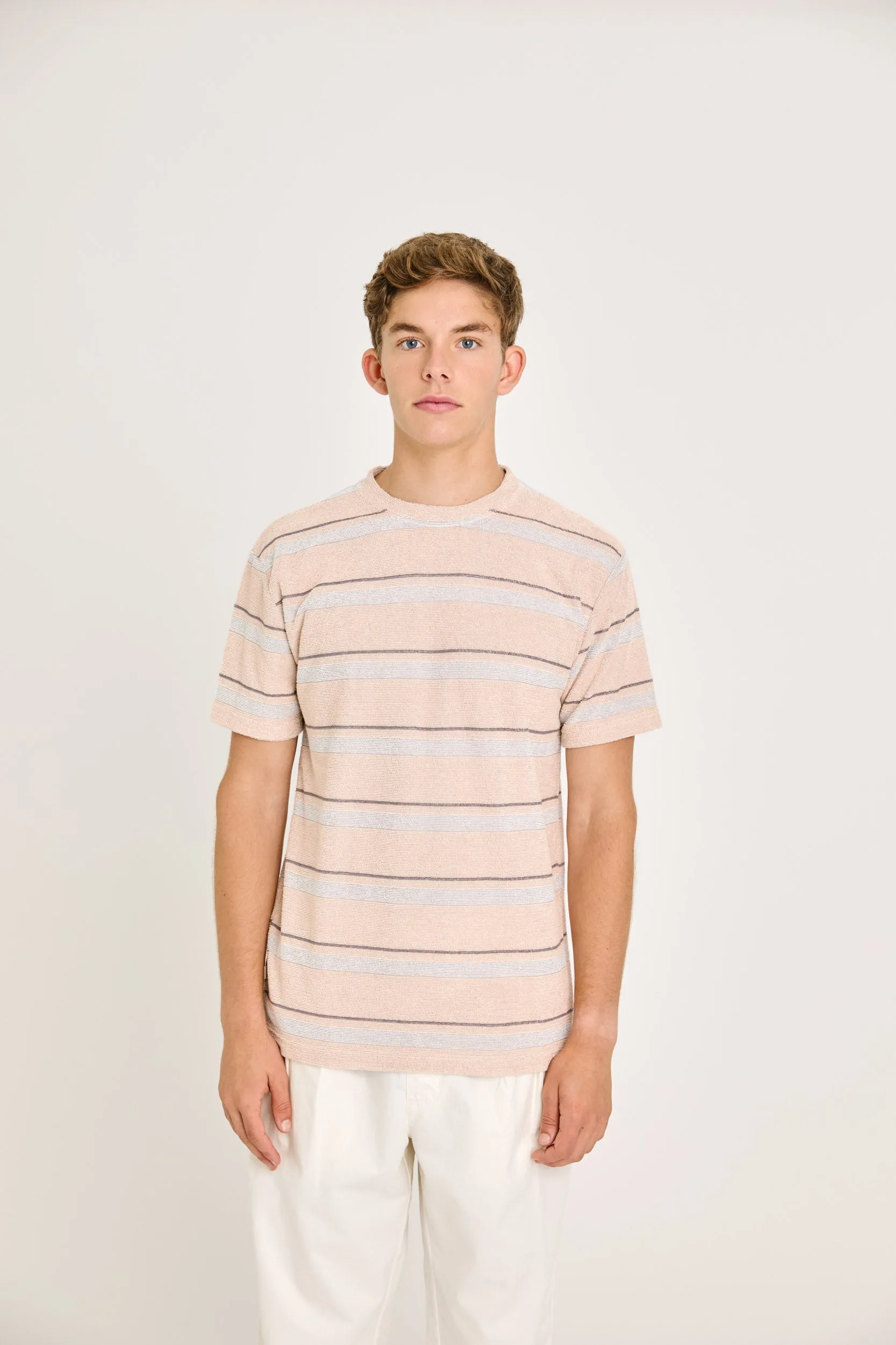 La Paz - Botelho Comfort Tee - Clay Stripes Terry