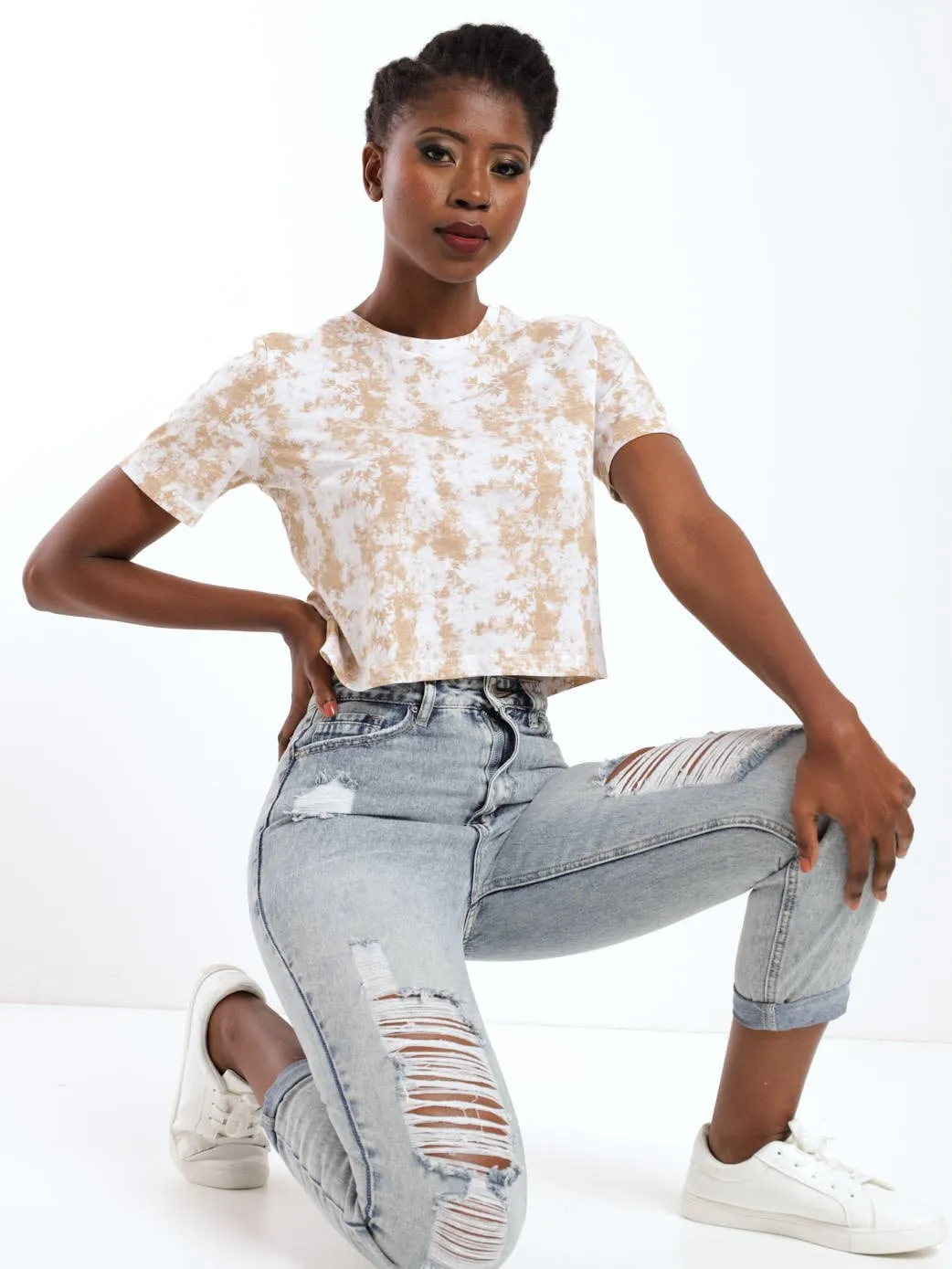 Ladies Tie Dye Boxy Top
