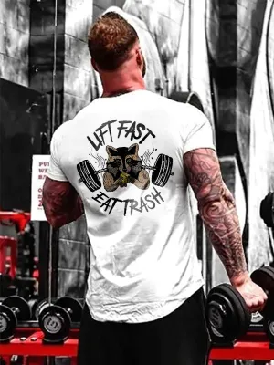 Lift Fast Eat Trash Printed Men's T-shirt