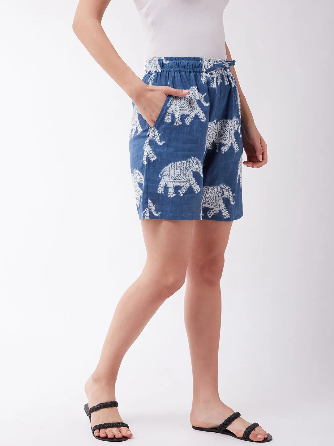 Light Blue Elephant Shorts