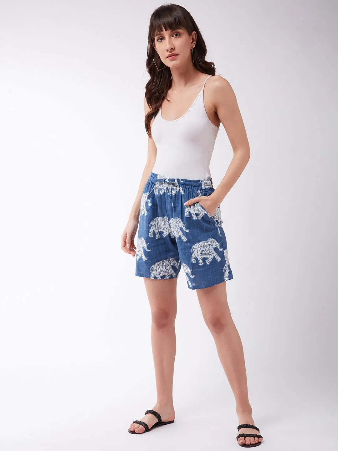 Light Blue Elephant Shorts