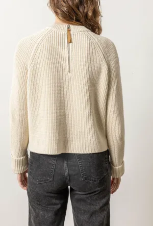 LILLA P ZIP BACK RAGLAN SWEATER