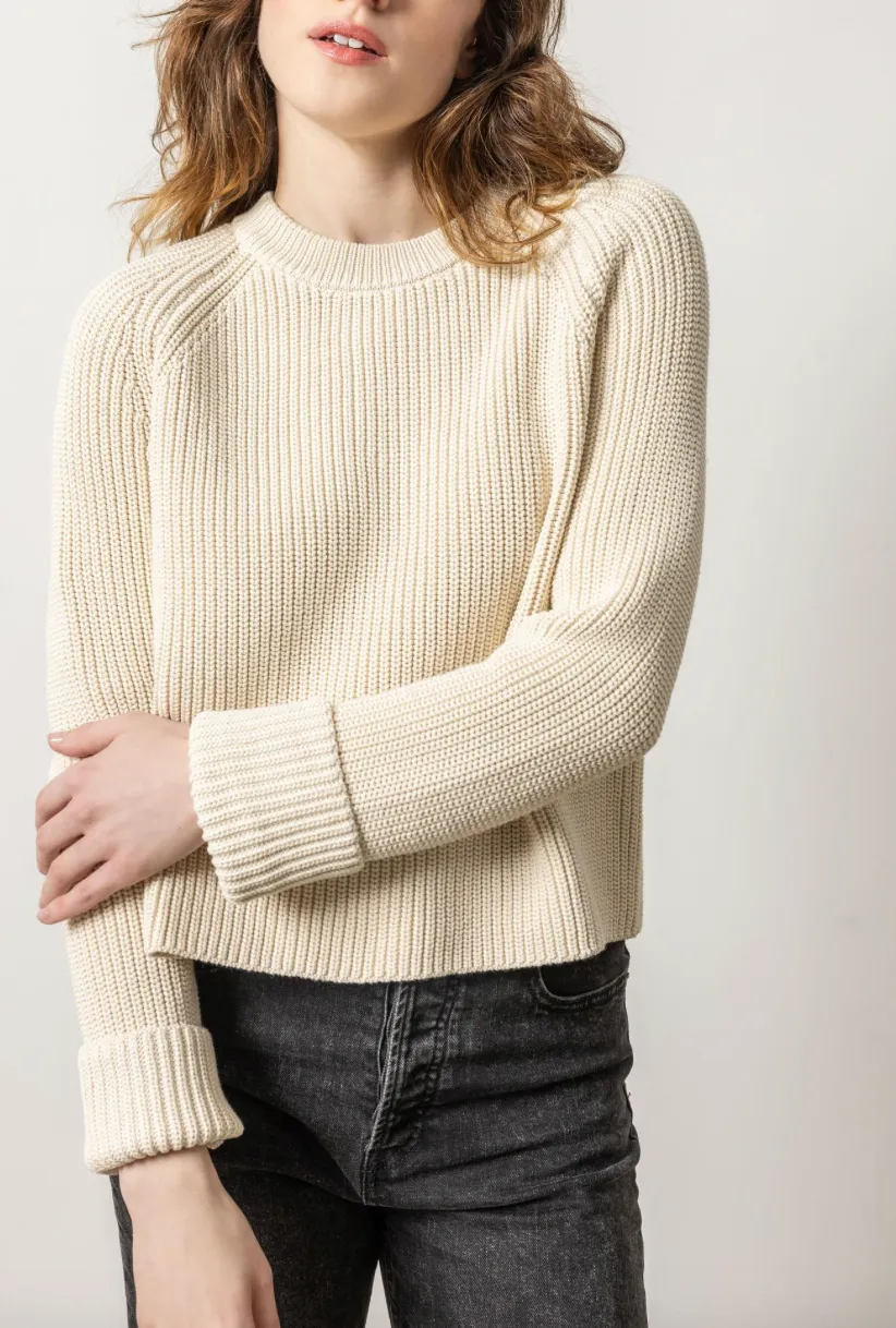 LILLA P ZIP BACK RAGLAN SWEATER
