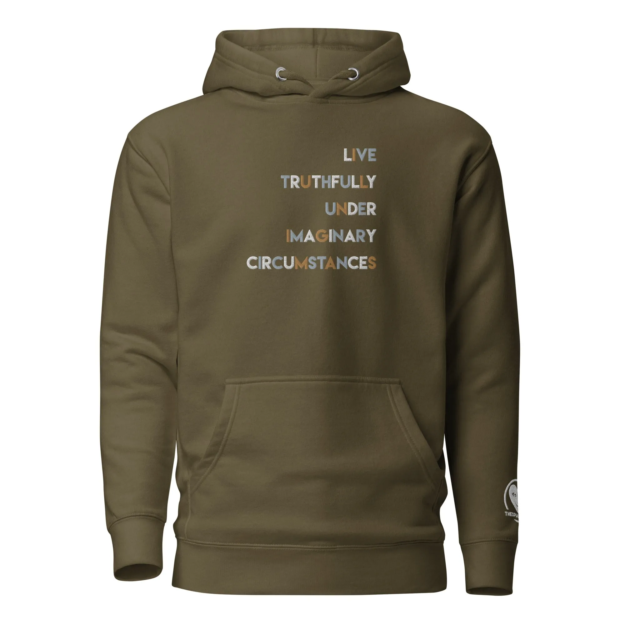 Live Truthfully Colorful - Embroidered Premium Unisex Hoodie