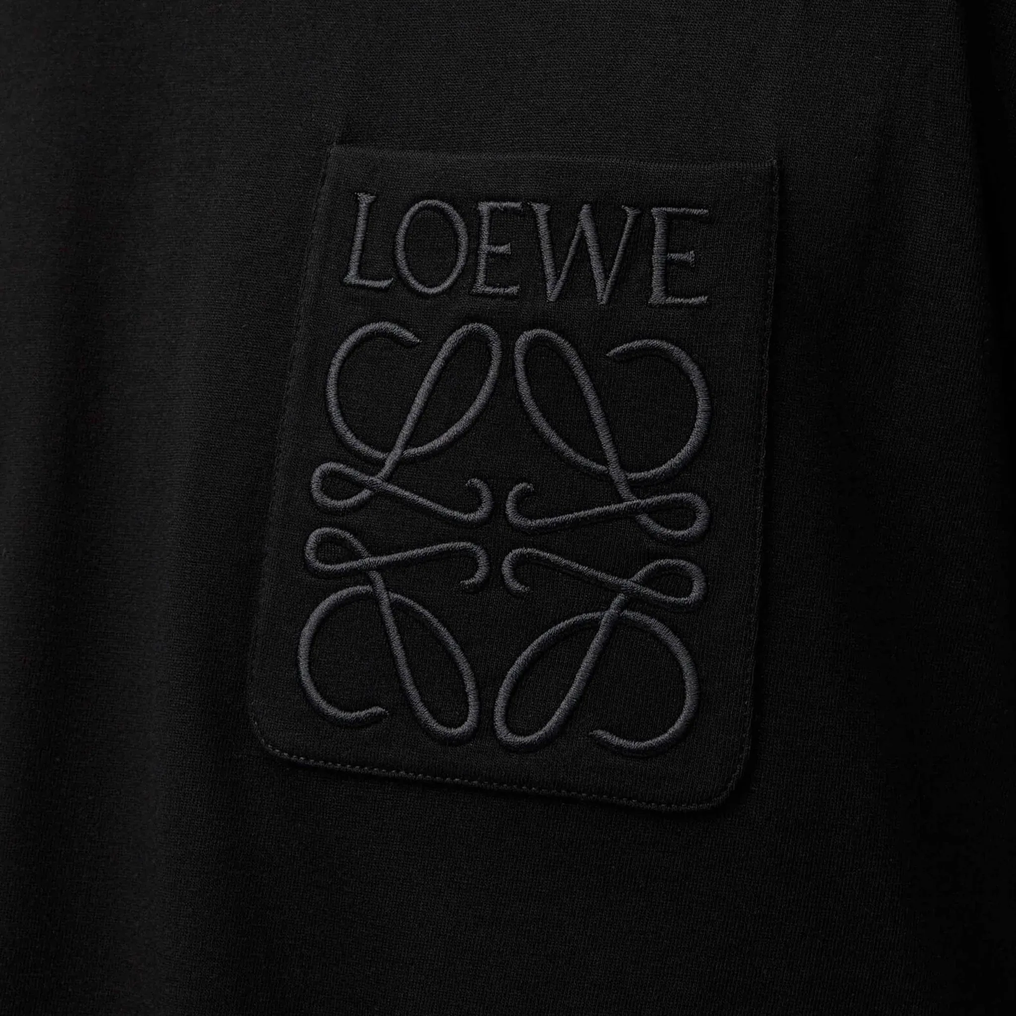 Loewe Relaxed Fit Tonal Pocket Logo T-Shirt in Black