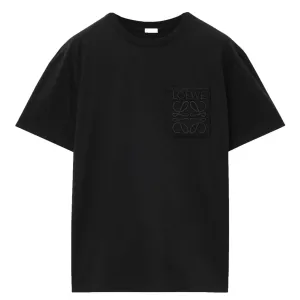 Loewe Relaxed Fit Tonal Pocket Logo T-Shirt in Black