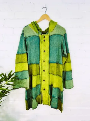 Long Hooded Button Top