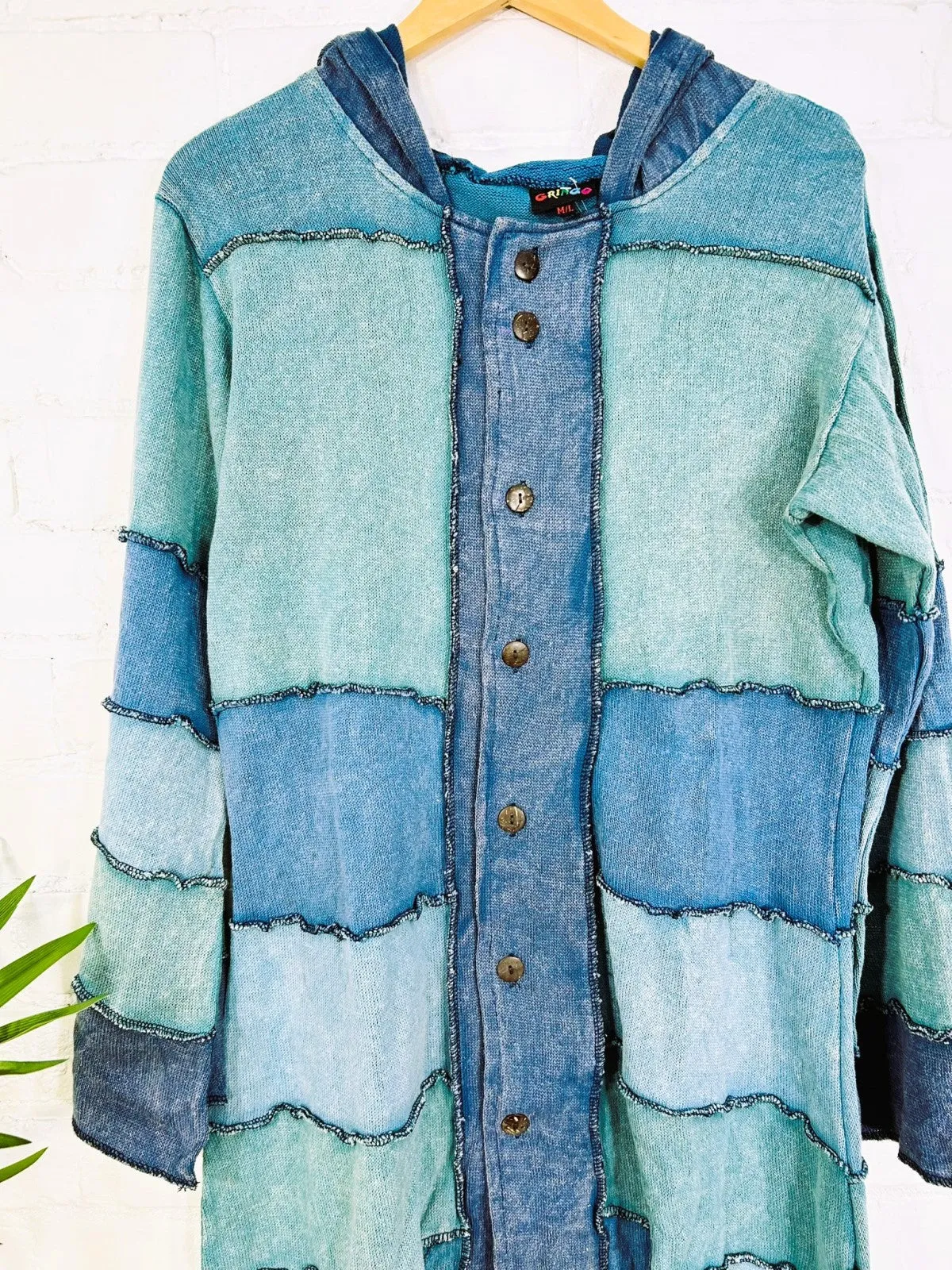 Long Hooded Button Top