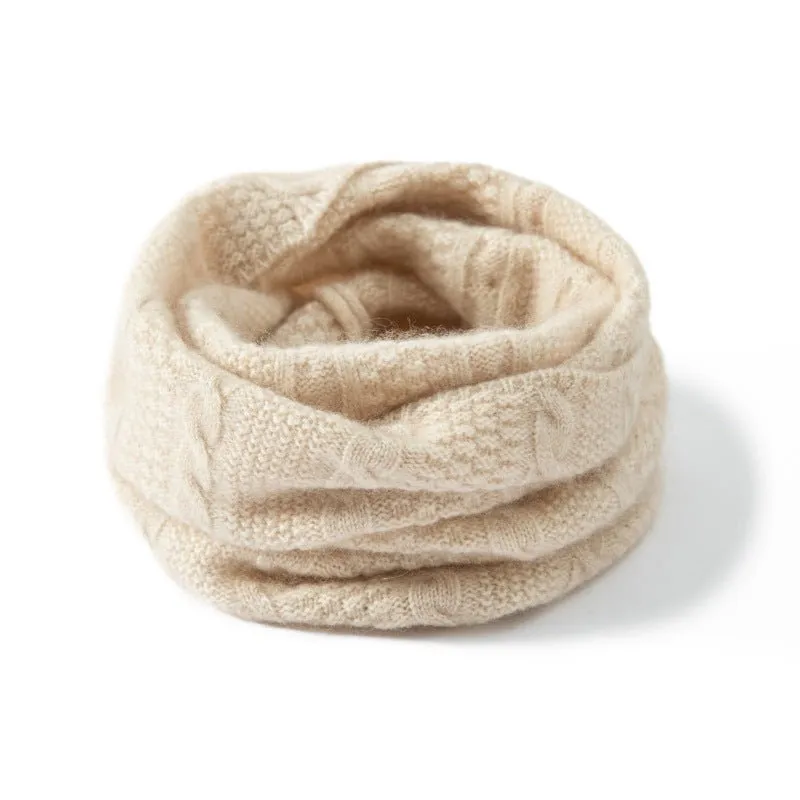 Loop Cable Knit Cashmere Neck Gaiter Cashmere Neck Scarf