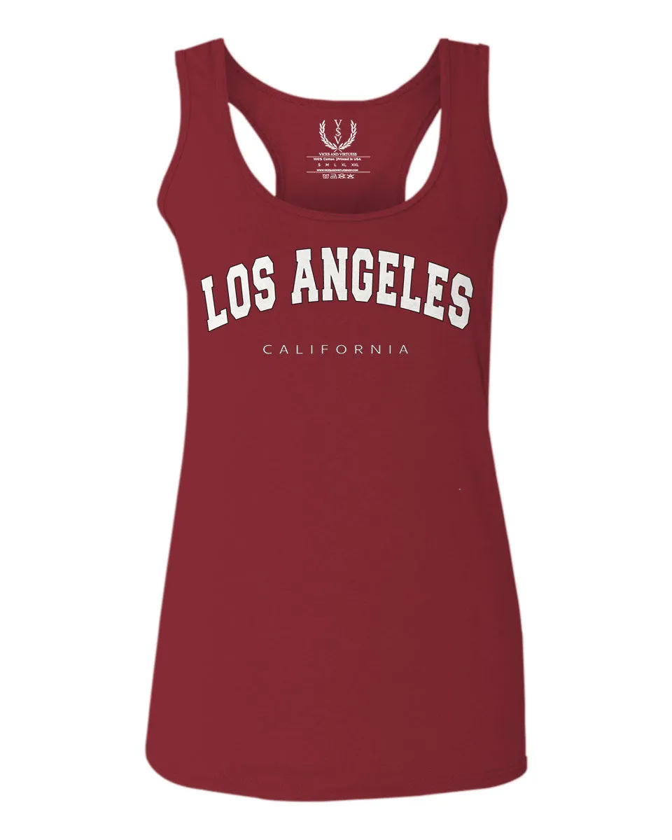 Los Angeles California Cali LA Retro Fonts  women's Tank Top sleeveless Racerback