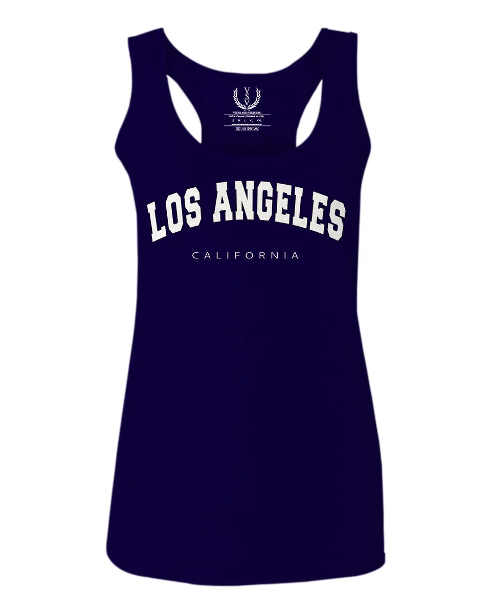 Los Angeles California Cali LA Retro Fonts  women's Tank Top sleeveless Racerback