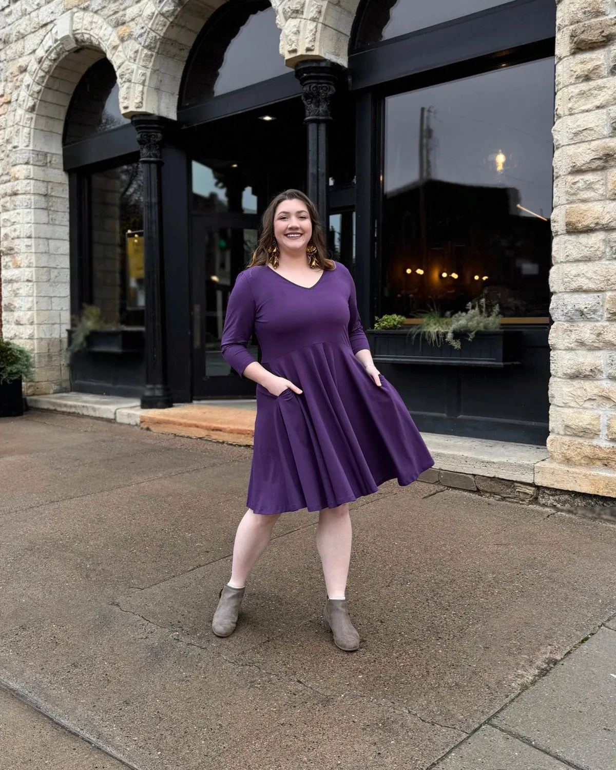LOUISE Dress in Midnight Dahlia