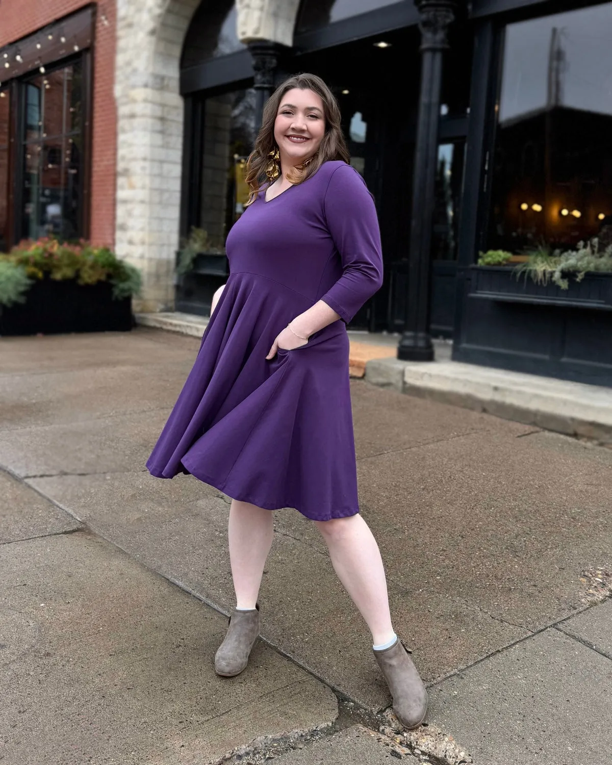 LOUISE Dress in Midnight Dahlia