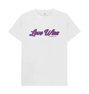 Love Wins - 100% Organic mens T-shirt, White, Navy Blue, Pink, Gold, Stone Blue. Free UK postage
