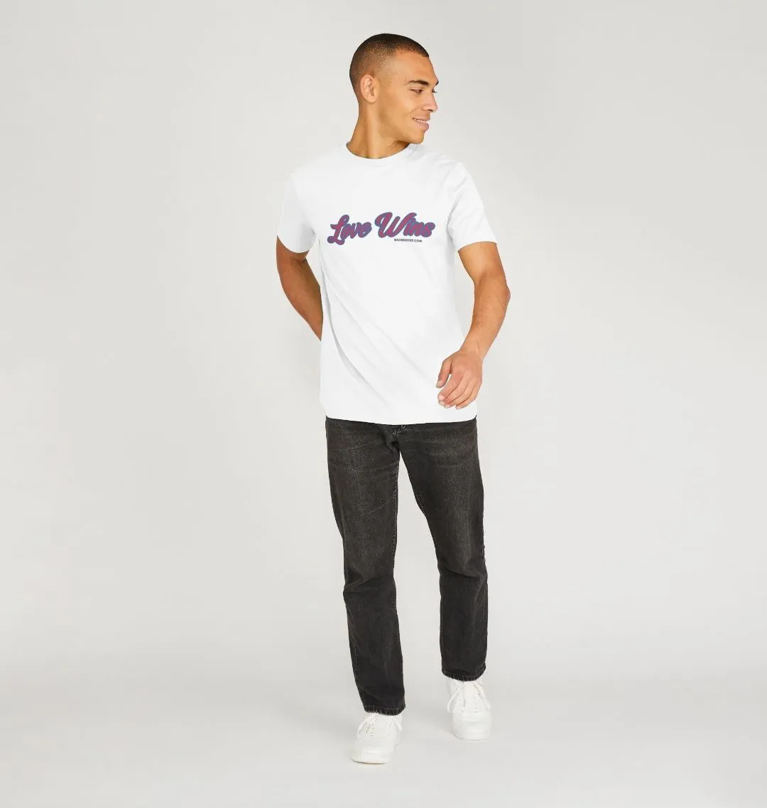 Love Wins - 100% Organic mens T-shirt, White, Navy Blue, Pink, Gold, Stone Blue. Free UK postage