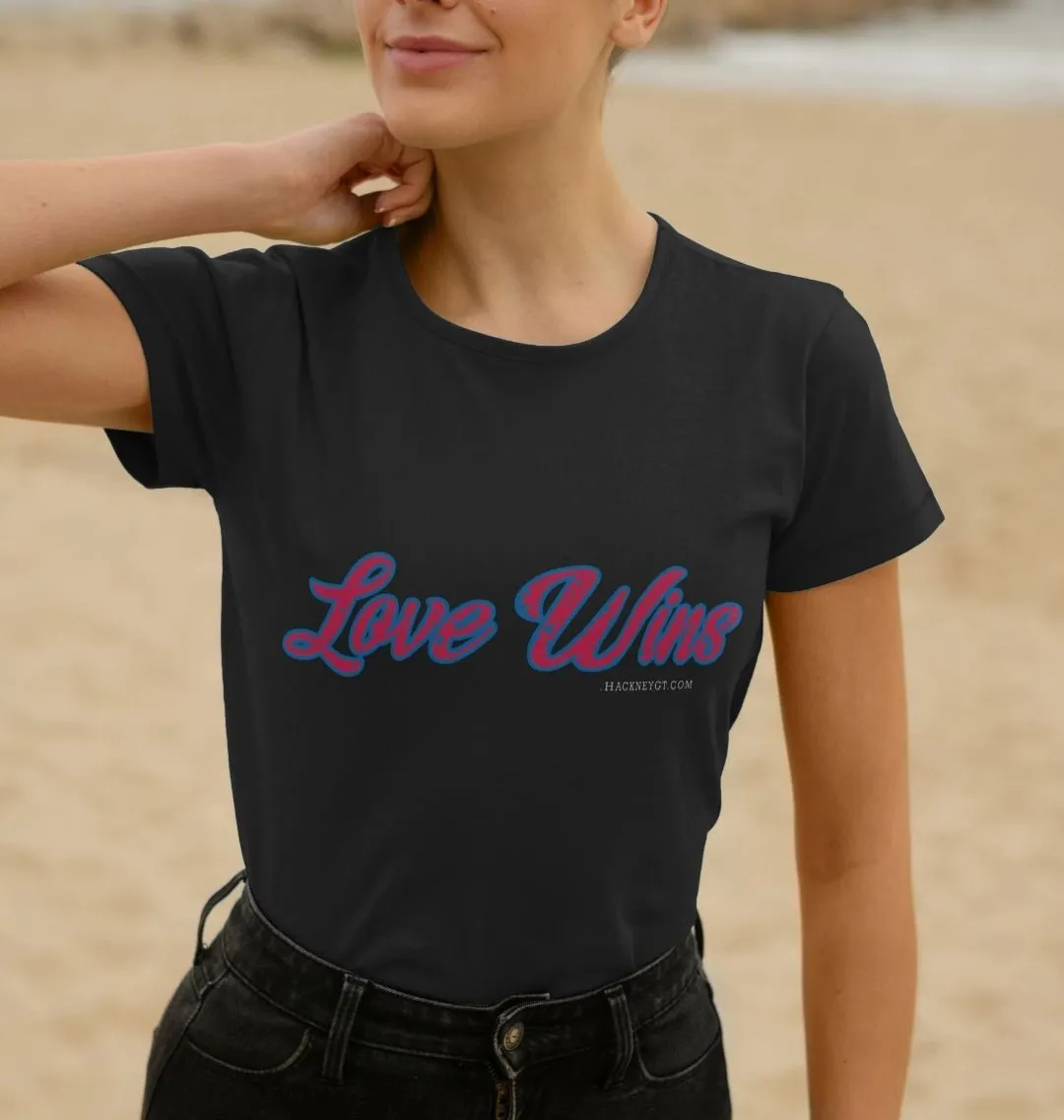 Love wins 100% organic women's stock tee . Free UK postage