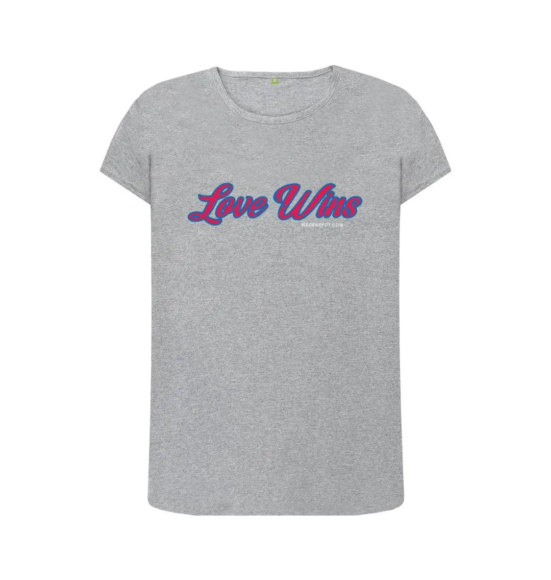 Love wins 100% organic women's stock tee . Free UK postage