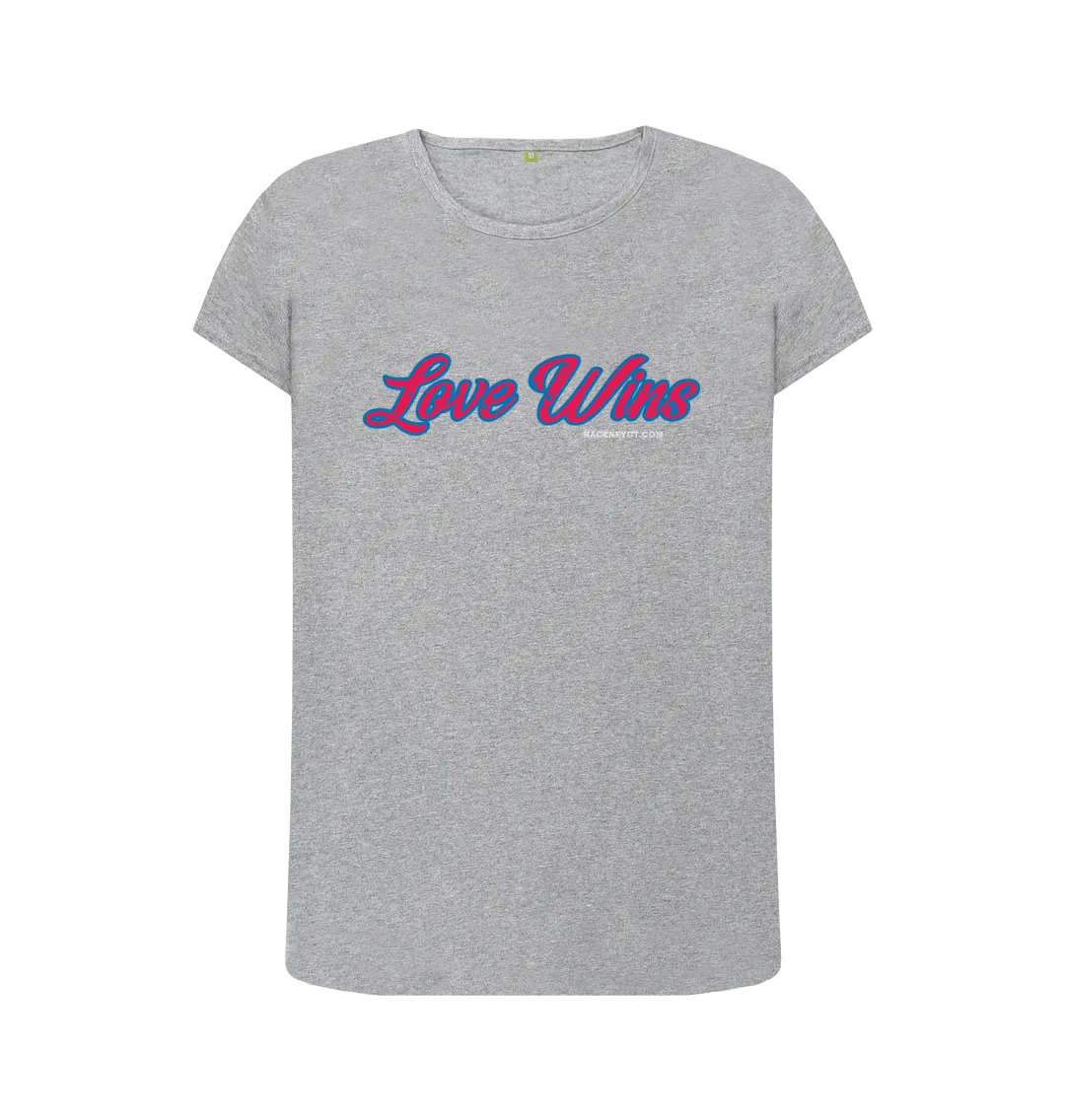 Love wins 100% organic women's stock tee . Free UK postage
