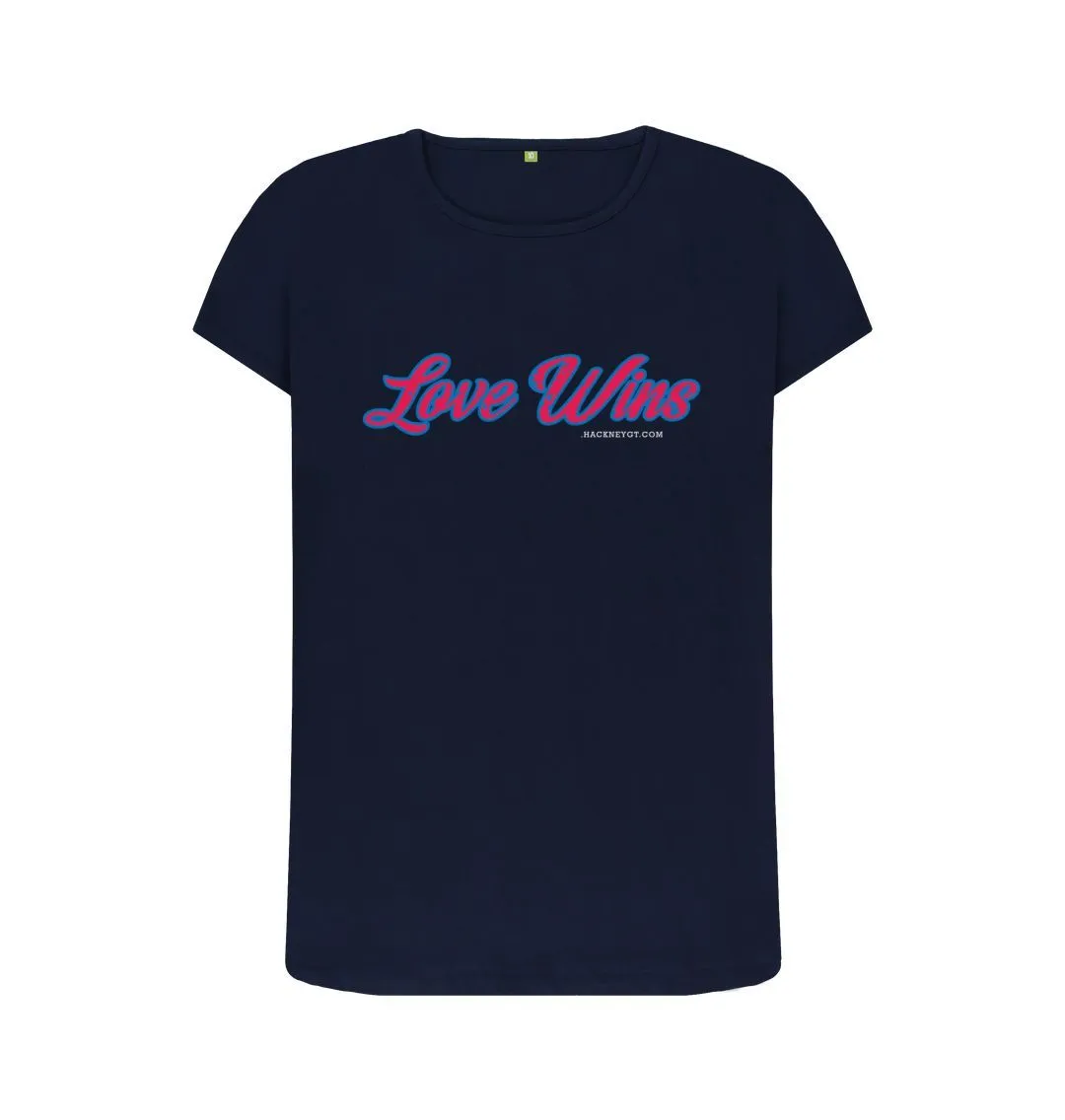 Love wins 100% organic women's stock tee . Free UK postage
