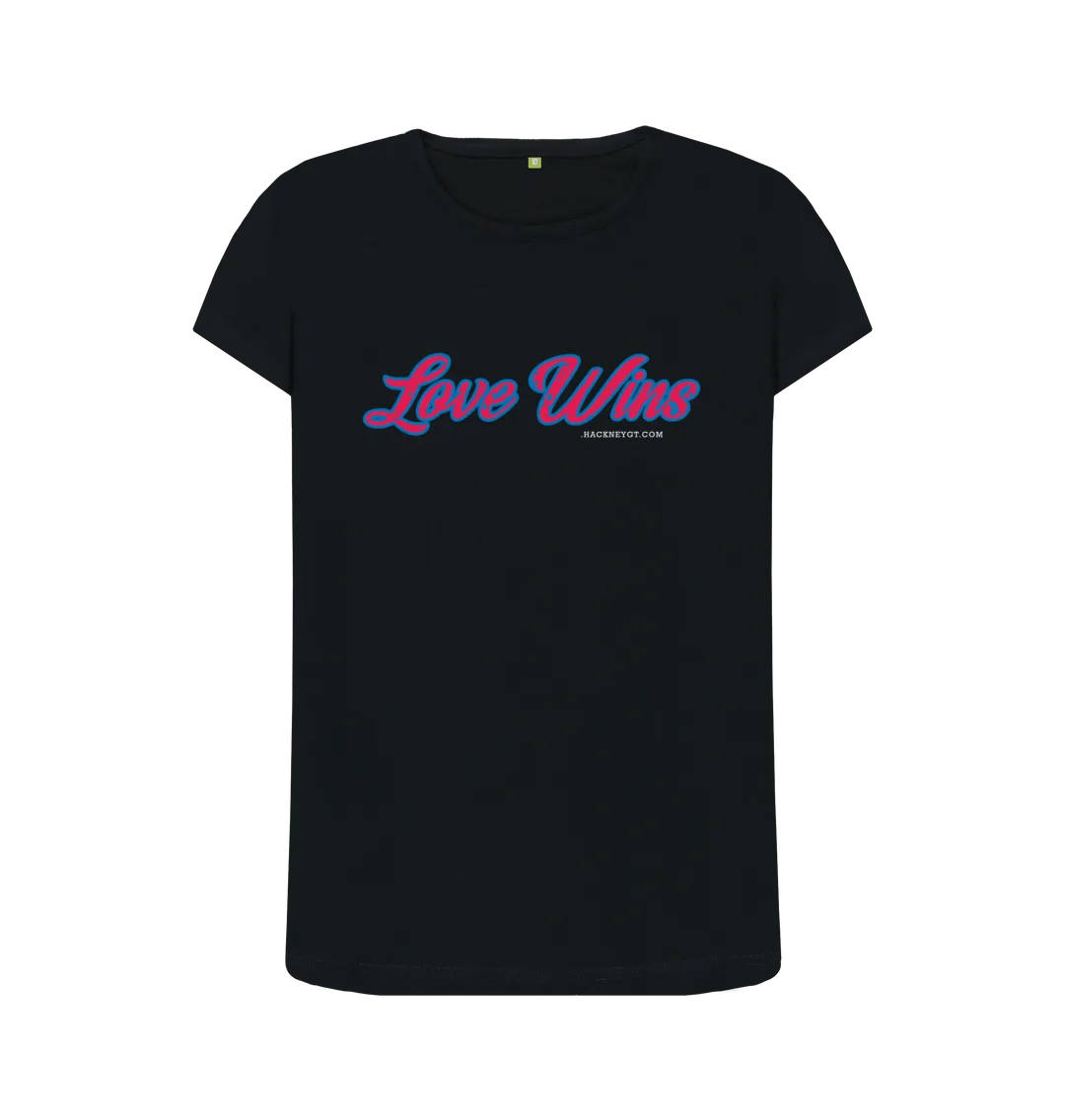 Love wins 100% organic women's stock tee . Free UK postage
