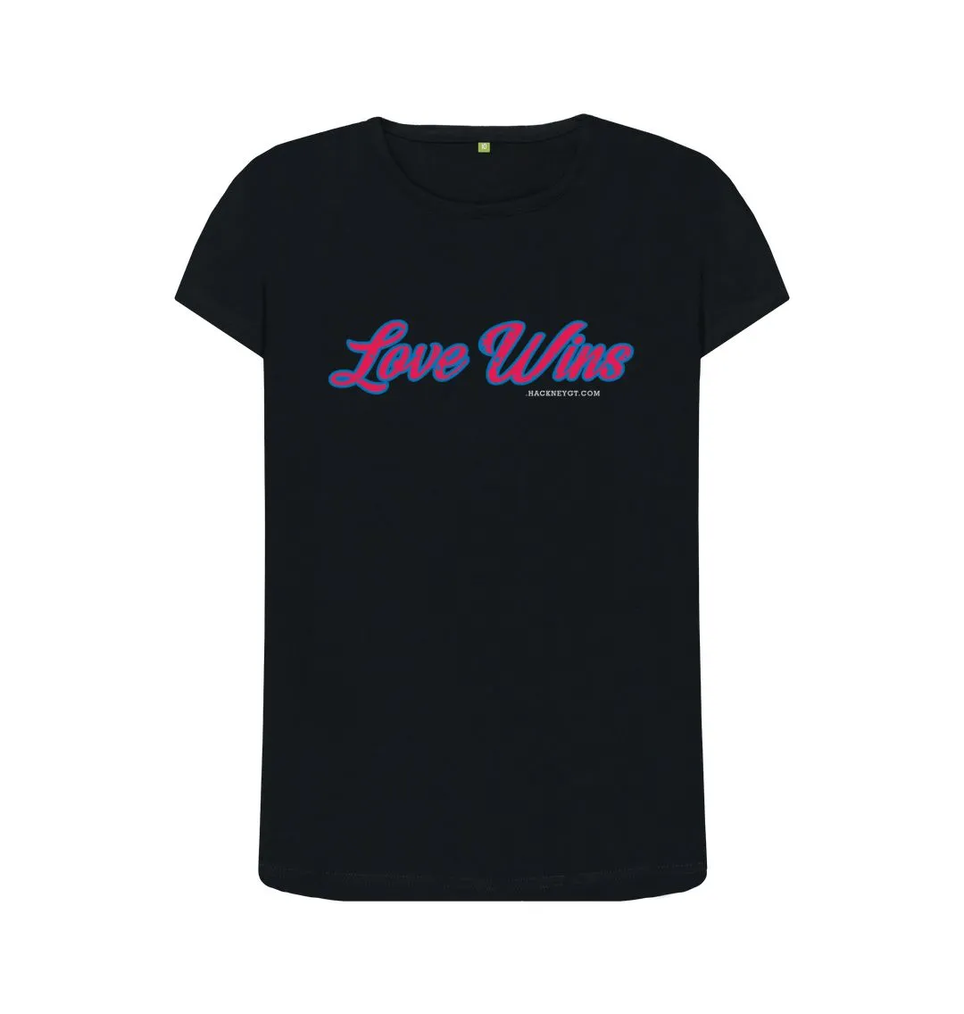 Love wins 100% organic women's stock tee . Free UK postage