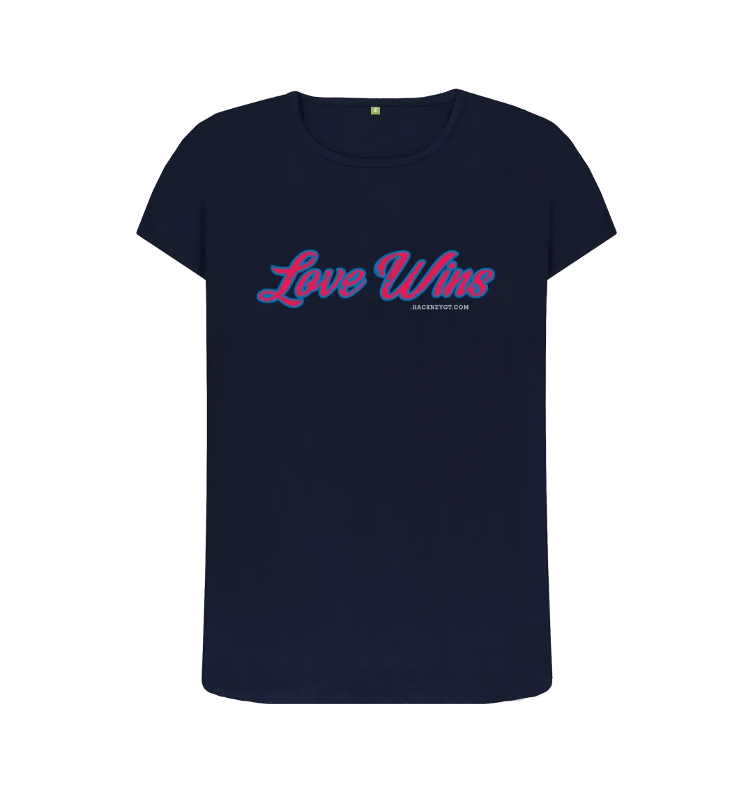 Love wins 100% organic women's stock tee . Free UK postage