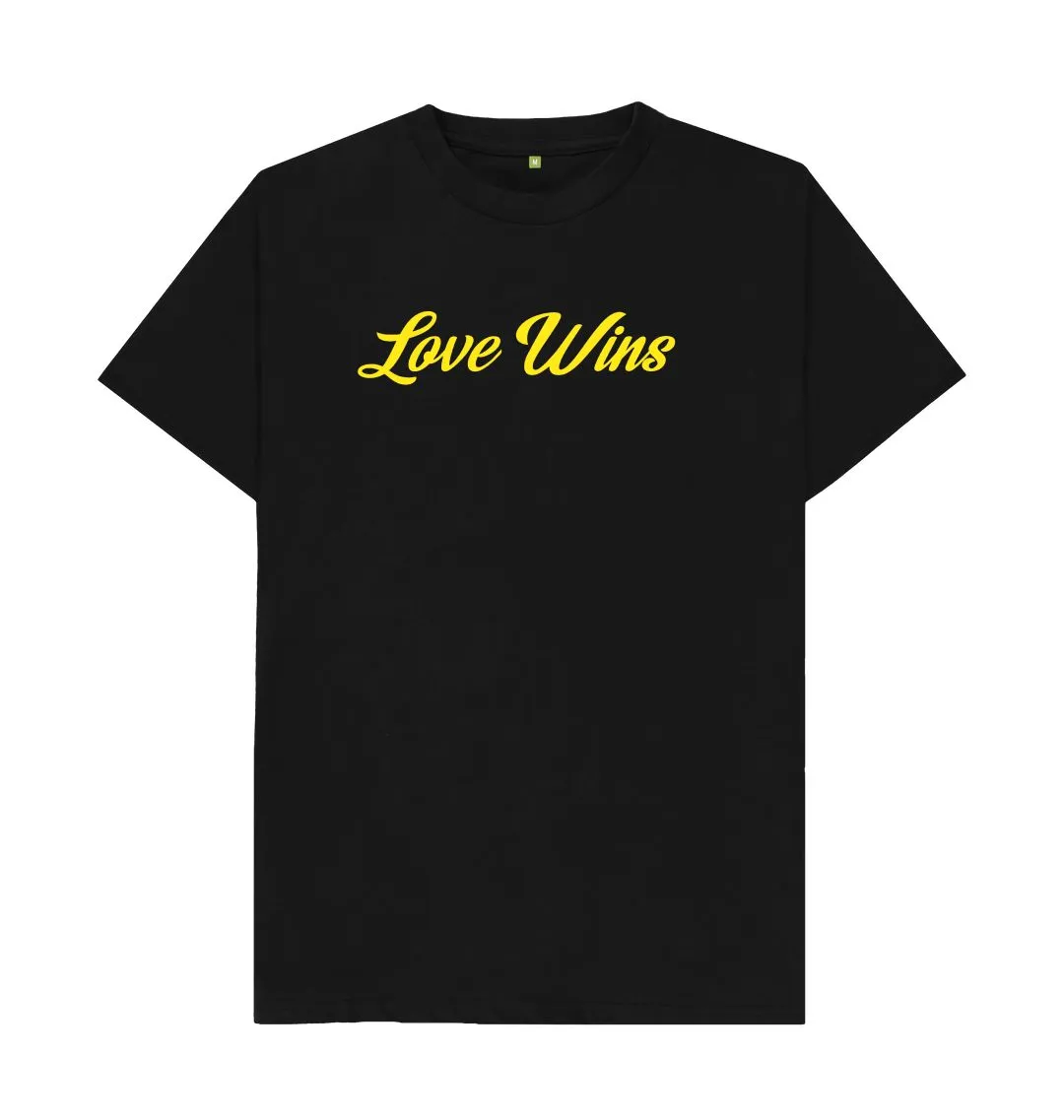 Love Wins organic cotton  T-shirt, Navy, Grey, White, Black