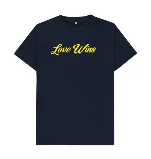 Love Wins organic cotton  T-shirt, Navy, Grey, White, Black